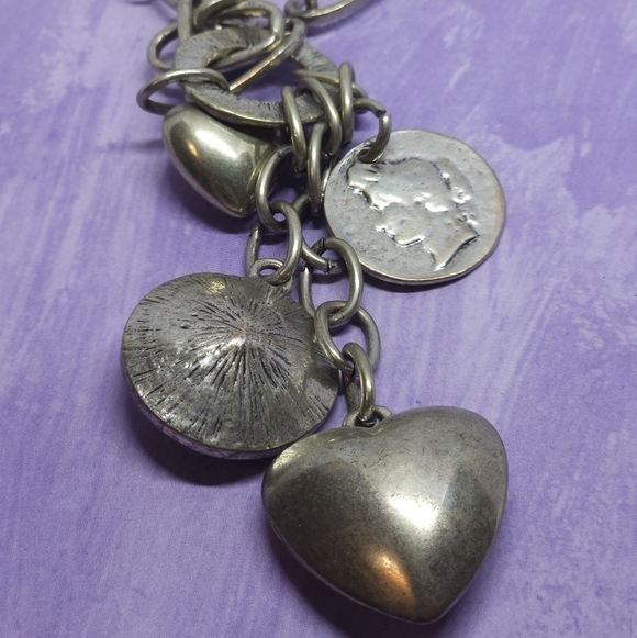 👍 5 For $20 Silver Tone Puffy Heart Charm Necklace - Picture 6 of 8